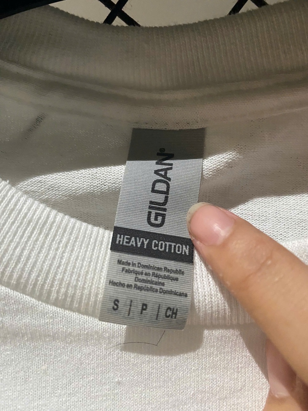 Gildan White Heavy Cotton Tee with Neck Tag - Picture 3 of 4